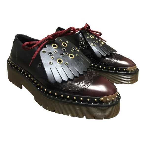 Burberry English Icons Clog Bissett Oxfords  Detachable Kiltie Creepers New 37 7 - Picture 1 of 15